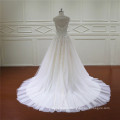 Robe de mariée élégante en tulle blanc 3D fleurs